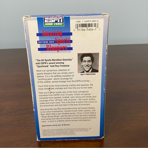 Vintage ESPN Amazing Sports Bloopers Anything Goes VHS 1990 - VERY GOOD - Picture 2 of 3